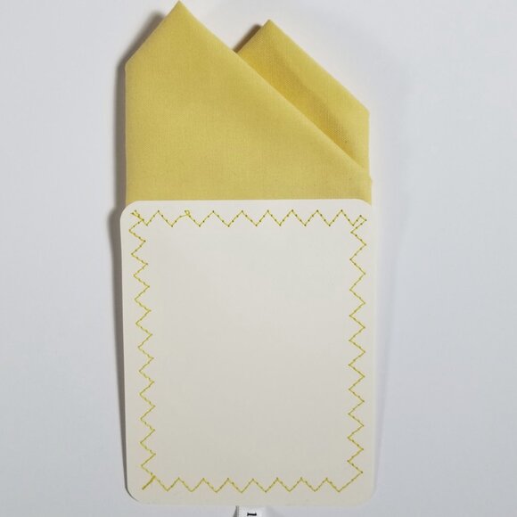 New - Soft Yellow Cotton Pre-Folded Pocket Square Handkerchief Insert - Picture 3 of 9